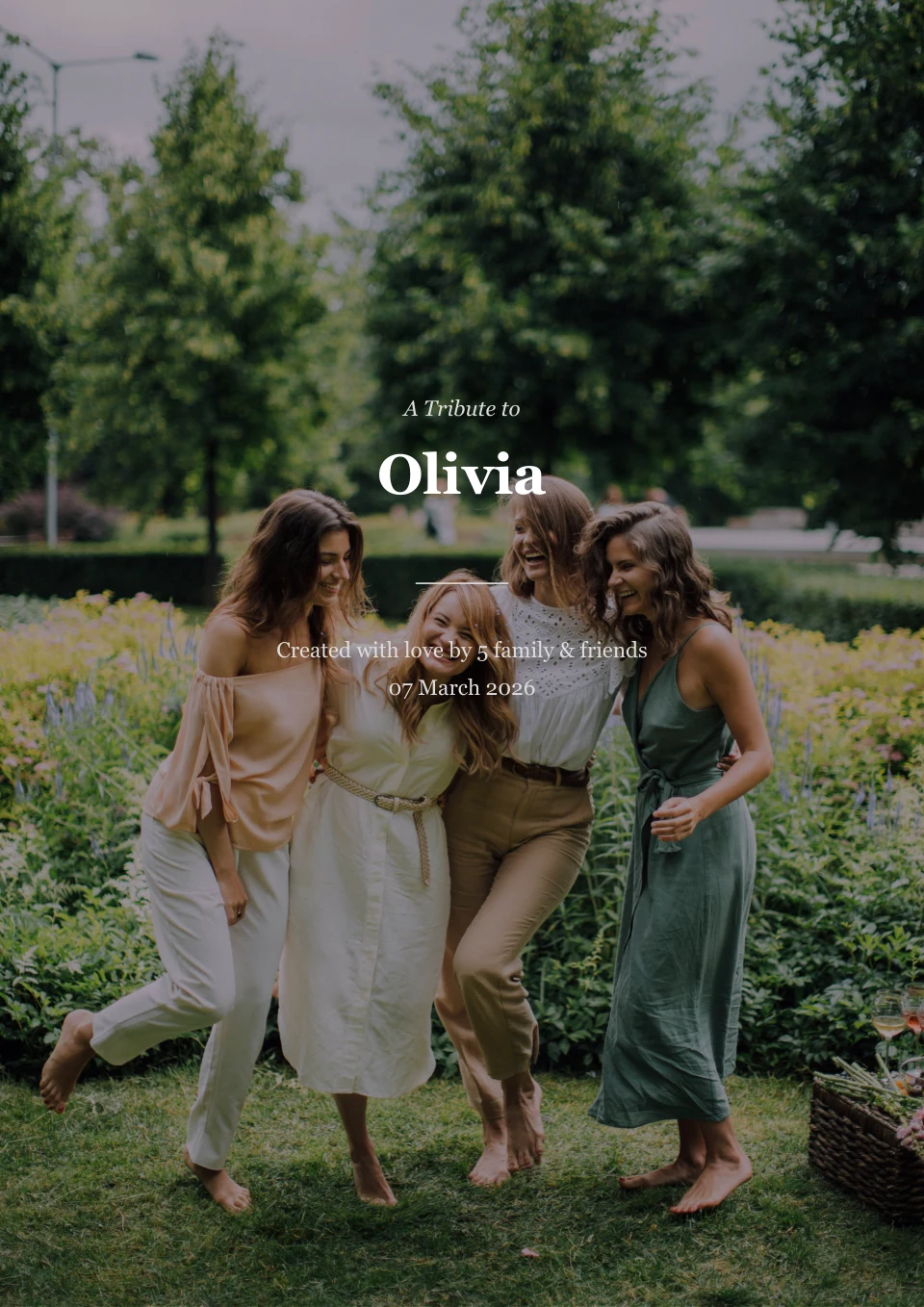 The cover brings the contributions together as a Tribute to Olivia.